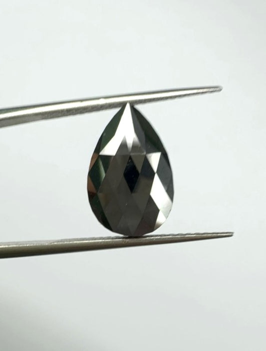 Pear Shape Black Diamond Rose Cut - 3.74cts - 01138