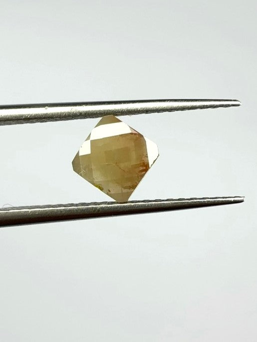Emerald Cut Rustic Opaque Yellow And Red Diamond Checkerboard Rose Cuts - 0.67cts - 01712