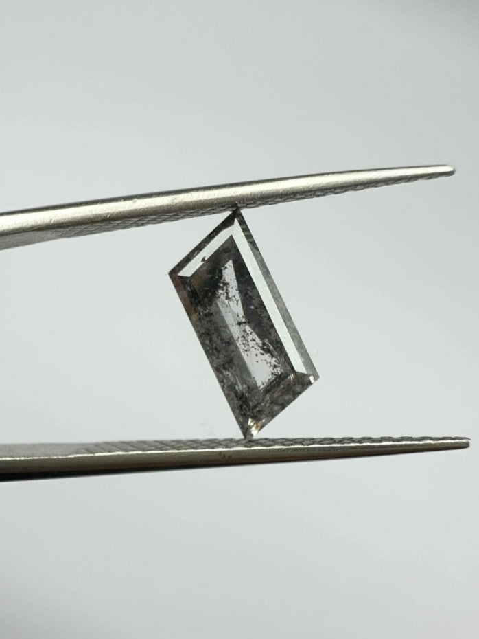 Parallelogram Shape Salt + Pepper Diamond Step Cut - 1.12cts