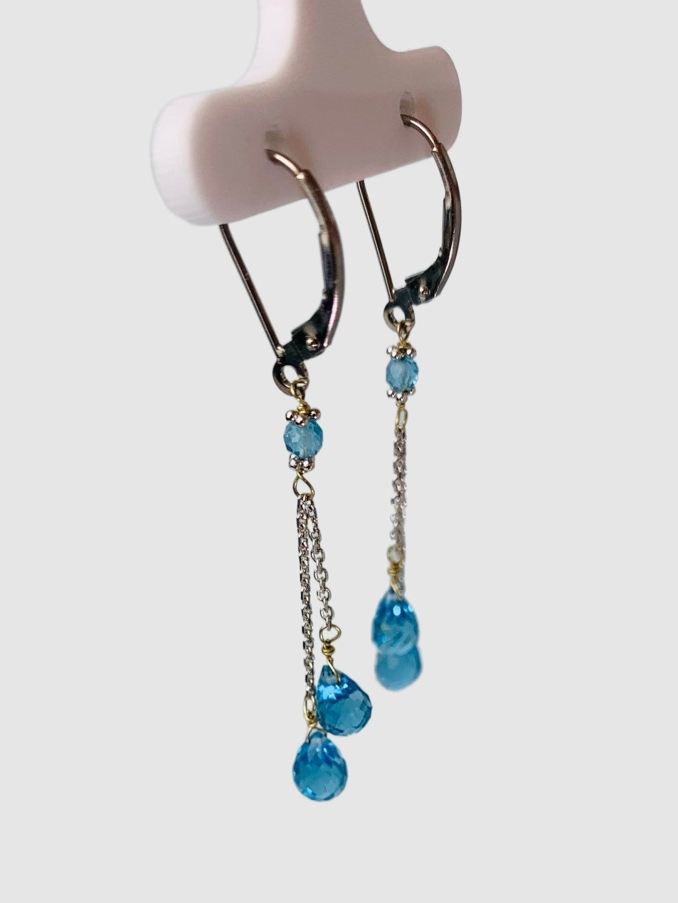 Blue Topaz Lariat Earrings in 14KW - EAR-100-LARGM14W-BT-MD-DK