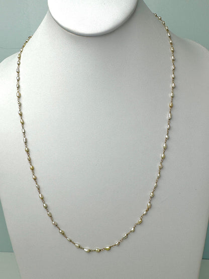 24" Keshi Pearl Rosary Necklace in 18KY - NCK-201-ROSPRL18Y-WH-24