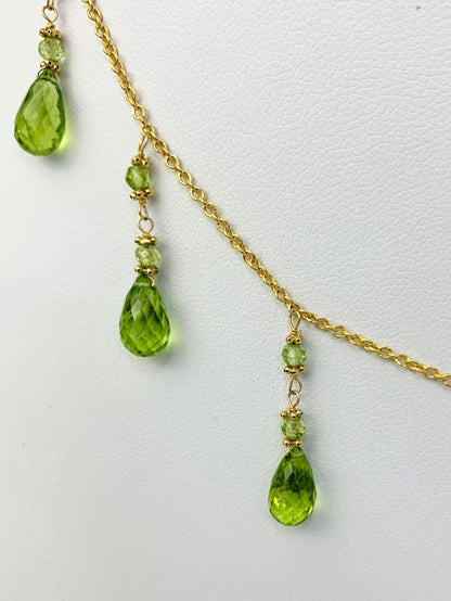 16" - 17" Peridot Cleopatra Necklace in 14KY - NCK-003-CLEOPRLGM14Y-WHPD-17