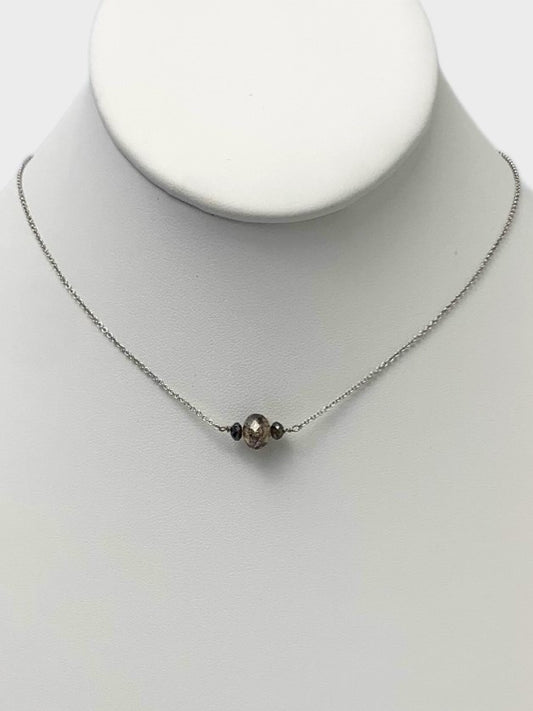 15" Brown Diamond Platinum Choker Necklace in Platinum - NCK-023-CHKDIAPLT-BRN-15