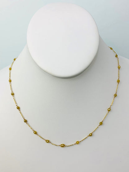 18"-19" Yellow Diamond Station Necklace in 18KY - NCK-278-TNCDIA18Y-YL-18 5ctw