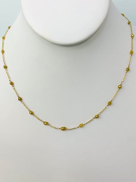 18"-19" Yellow Diamond Station Necklace in 18KY - NCK-278-TNCDIA18Y-YL-18 5ctw