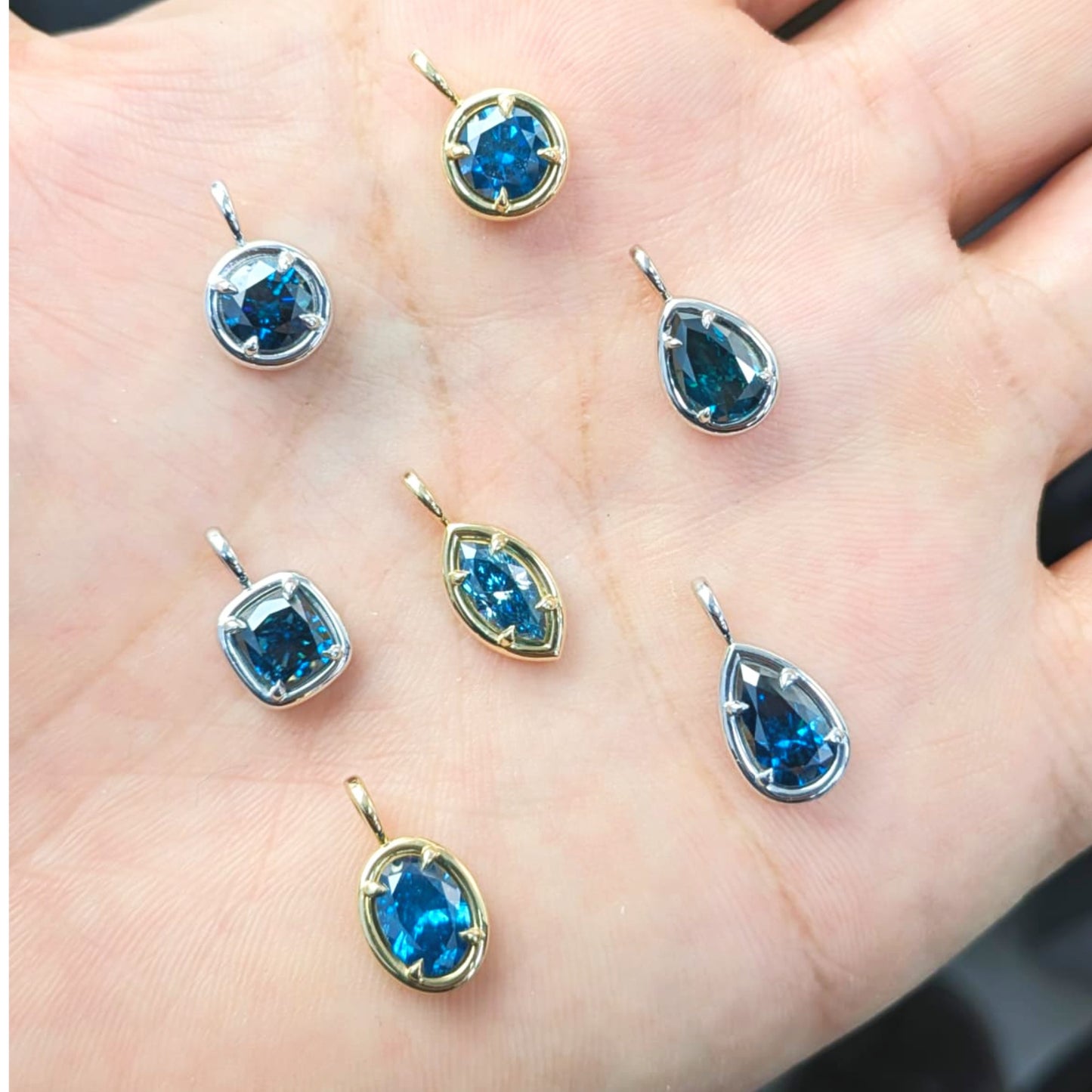 1.00ct Blue Diamond Solstice Pendants
