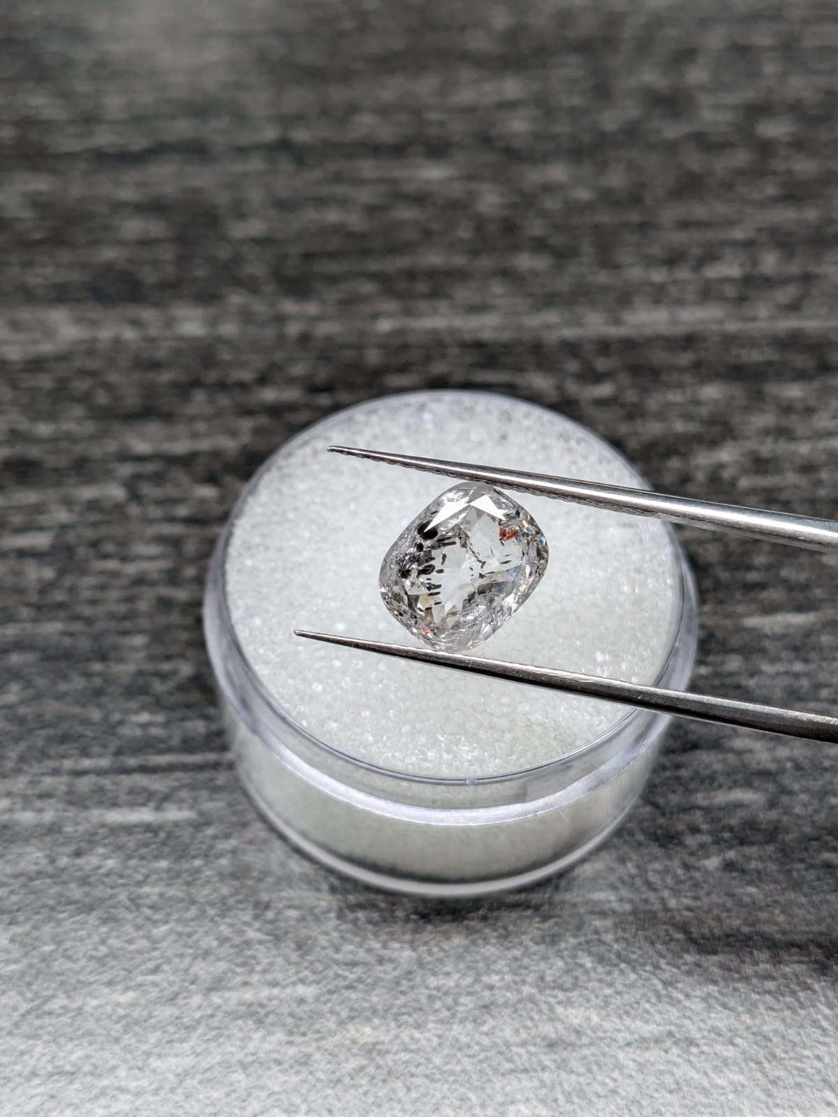 Cushion Cut Salt+Pepper Diamond Full Cut - 2.05cts - 06456