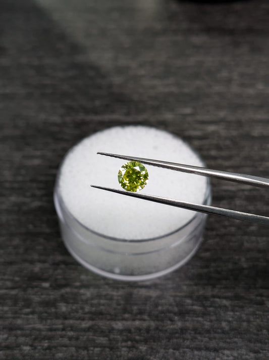Round Yellow Diamond Full Cut - .67cts - 08448