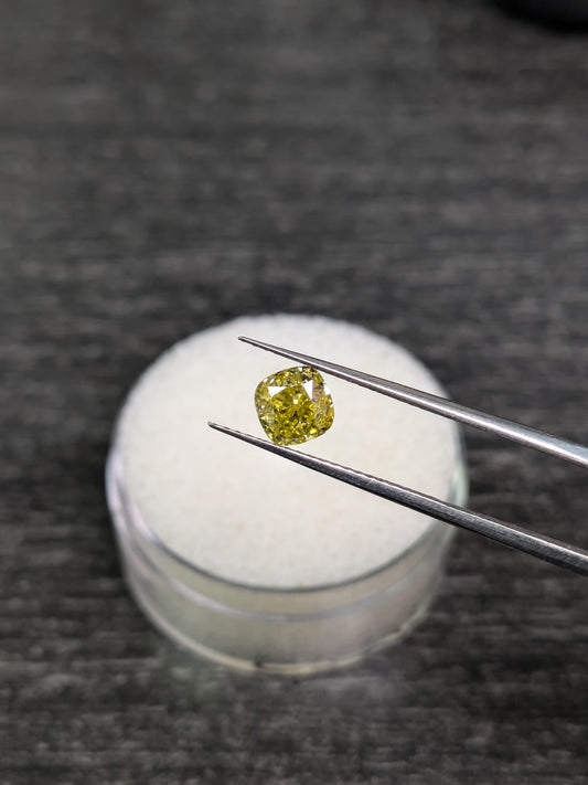 Cushion Cut Yellow Diamond Full Cut - 1.02cts - 06953