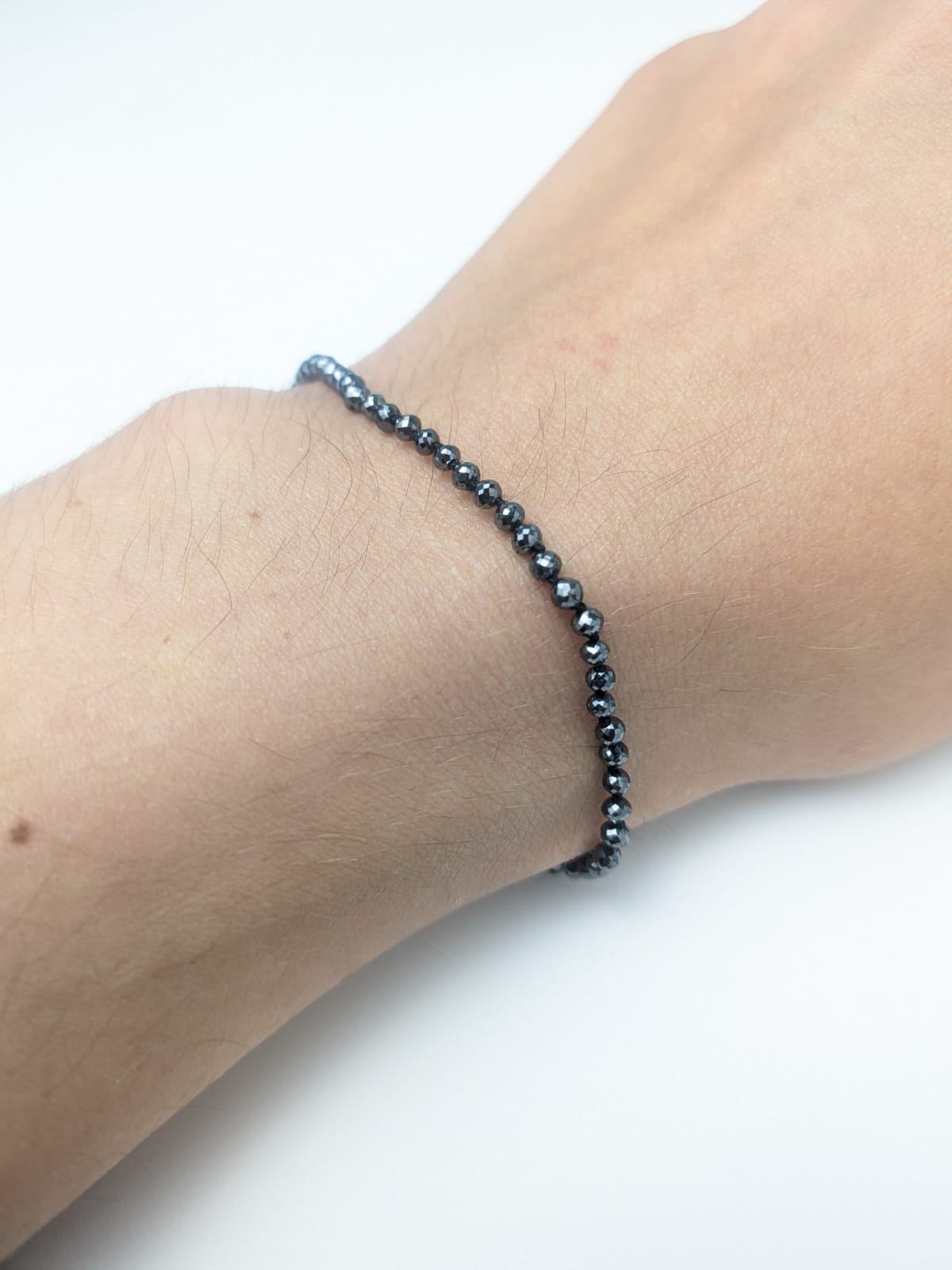 2.0-3.0mm Black Diamond Round Bead Knotted Bracelet (9-11ct Tot. Dia. Wt.)