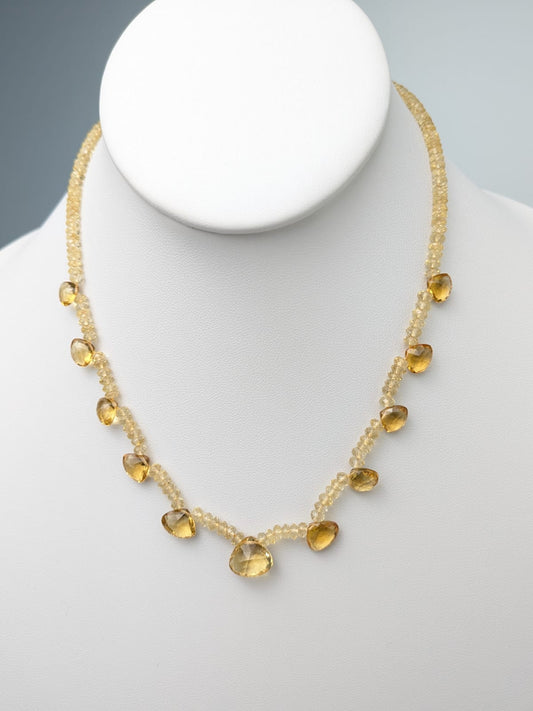 15" Citrine Strand Necklace with Dangly Accents NCK-712