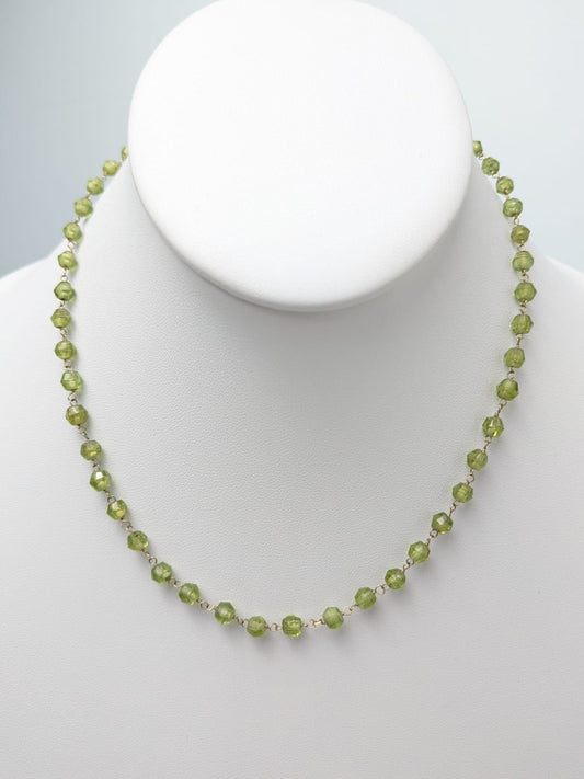 16" Peridot Rosary Necklace in 14KY NCK-705
