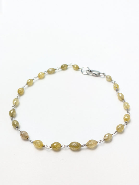 2.5x6.0mm Yellow Diamond Oval Rosary Bracelet(4-7.5ct Tot. Dia. Wt.
