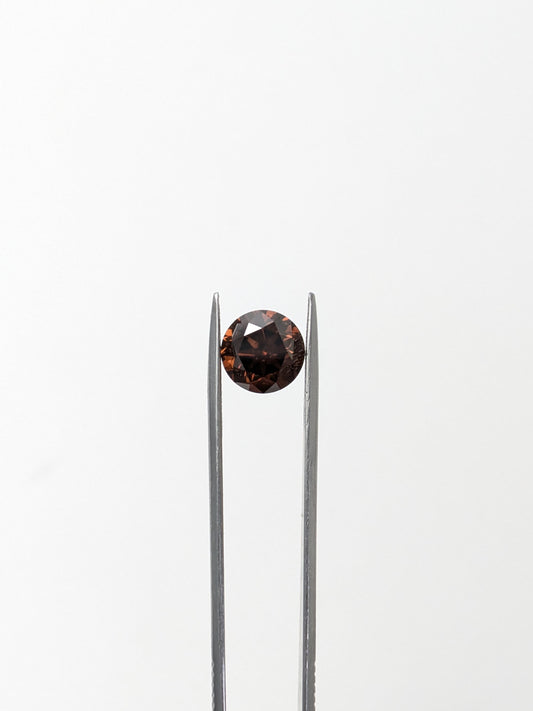 Round Brownish Orange Diamond Full Cut C7 SI - 3.04cts - 07709