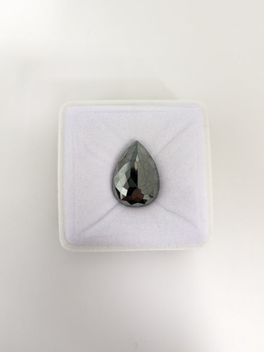 Pear Shape Black Diamond Rose Cut - 21.19cts - 08502