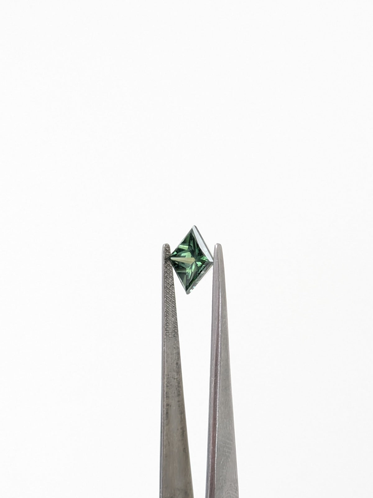 Pair of Princess Cut Green Diamonds Full Cut - 4.83cts - 06990
