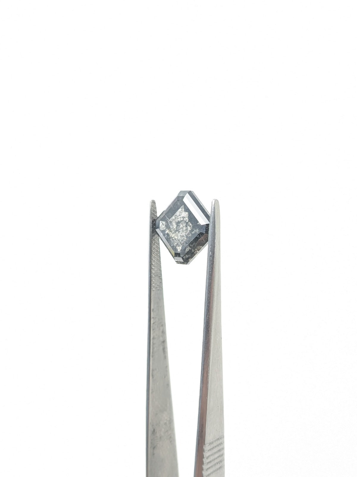Emerald Cut Salt and Pepper Diamond Full Cut - 5.90cts - 02565