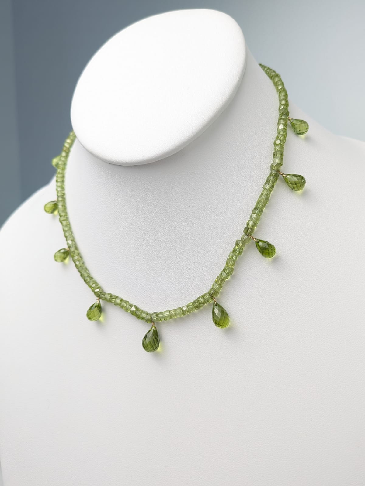 15.5"-16" Peridot Strand Necklace with Dangly Accents NCK-712
