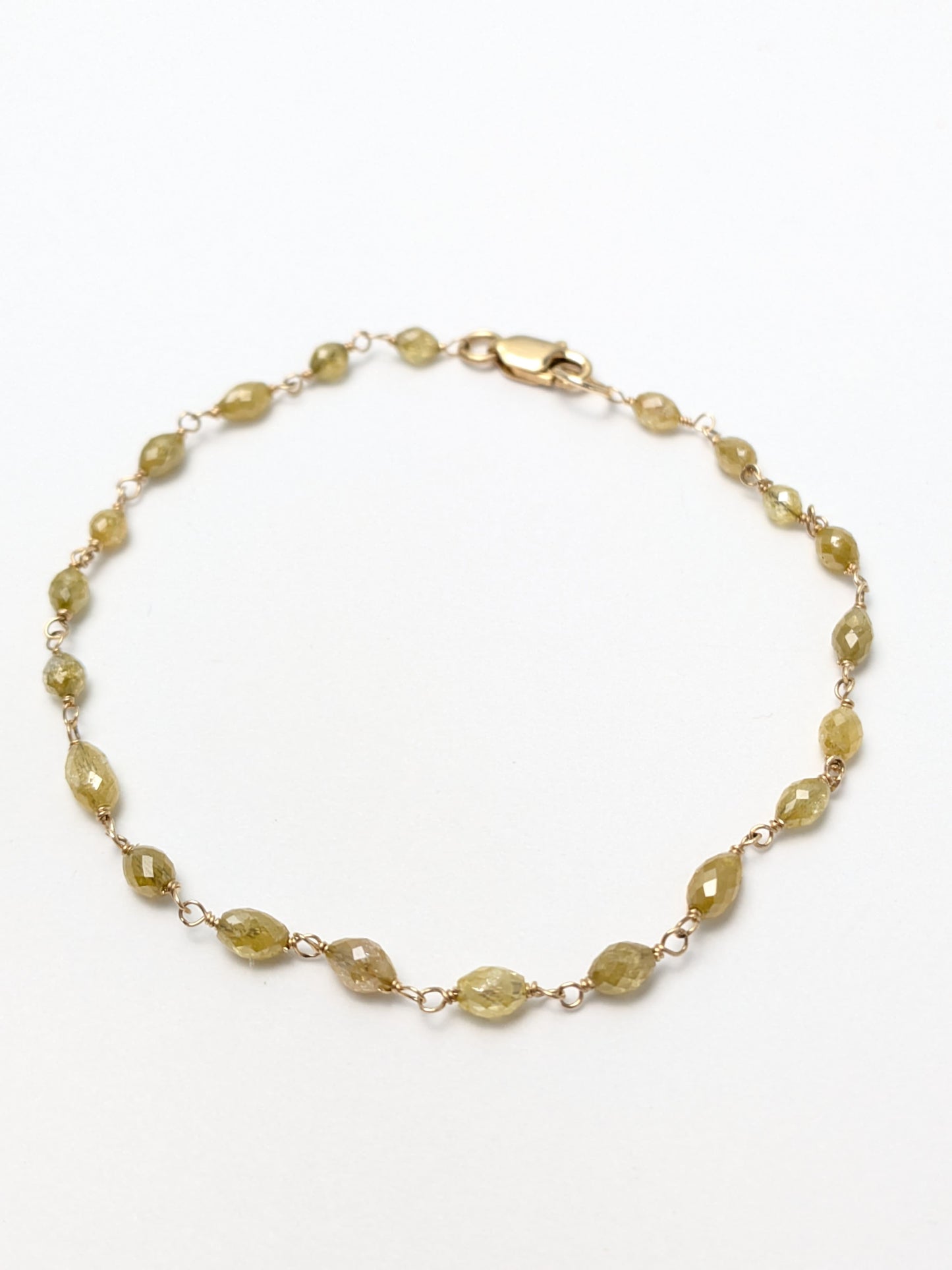 2.5x6.0mm Yellow Diamond Oval Rosary Bracelet(4-7.5ct Tot. Dia. Wt.