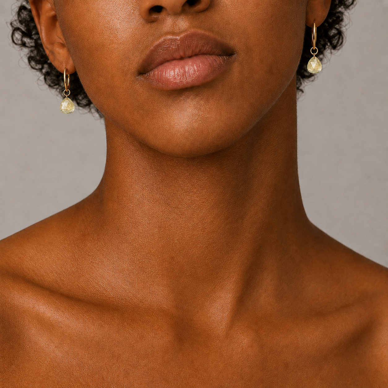 N A K E D Diamond Earrings in 14K - Rustic