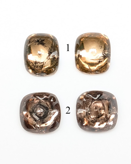 Brown Diamond Cushion Cabochon Pairs
