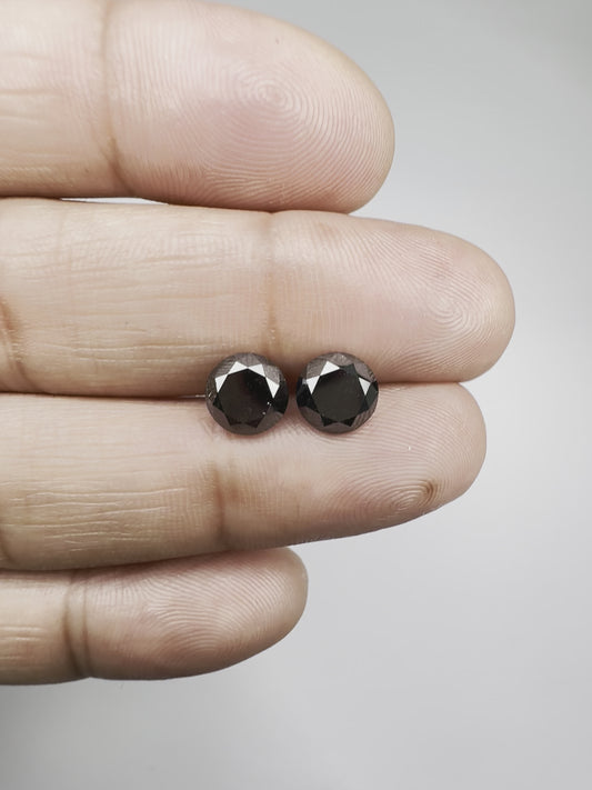 Pairs Of Round Black Diamond Full Cuts - 01418-01419