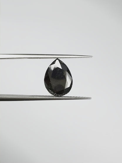 Pear Shape Black Diamond Double Cut - 3.18cts - 01116