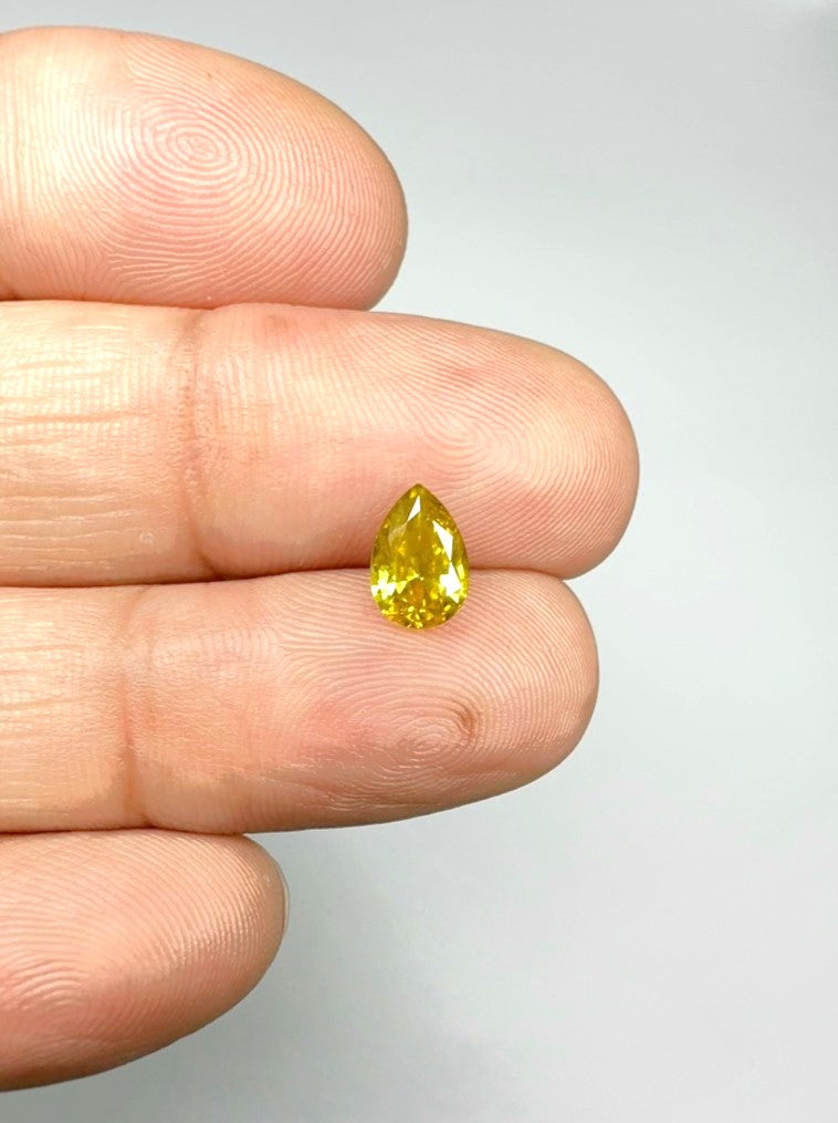 Pear Shape Yellow Diamond Full Cut - 1.02cts - 00812