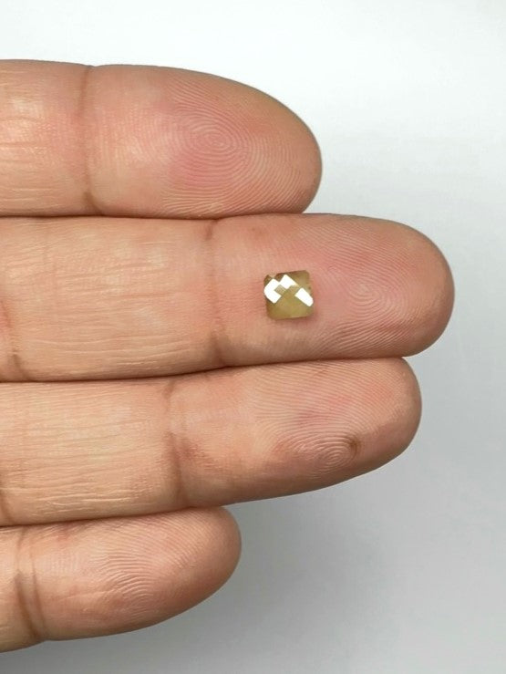 Emerald Cut Rustic Opaque Yellow And Red Diamond Checkerboard Rose Cuts - 0.67cts - 01712
