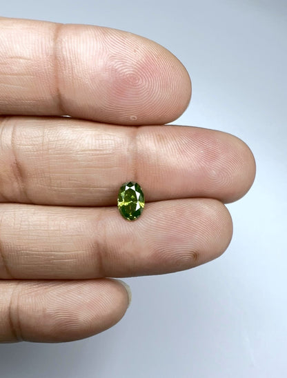 Oval Green Diamond Full Cut - 1.01cts - 05707