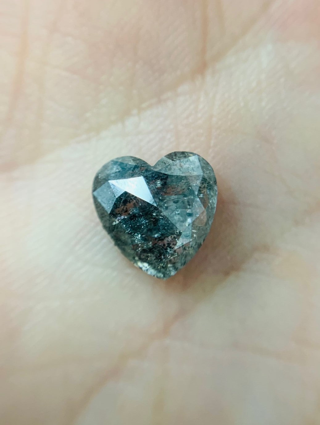 Heart Shape Salt + Pepper Diamond Double Cut - 2.01cts - 07787