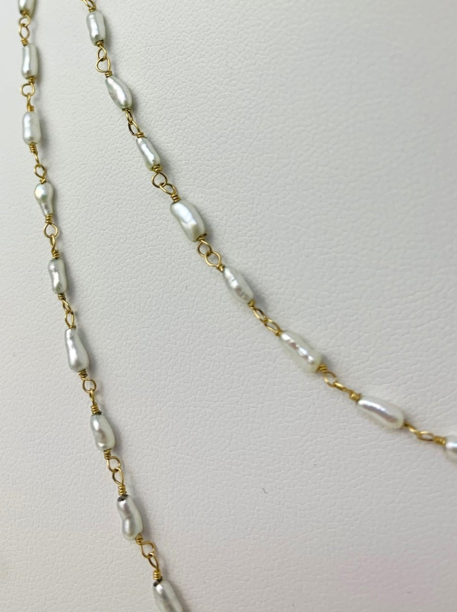 24" Keshi Pearl Rosary Necklace in 18KY - NCK-201-ROSPRL18Y-WH-24