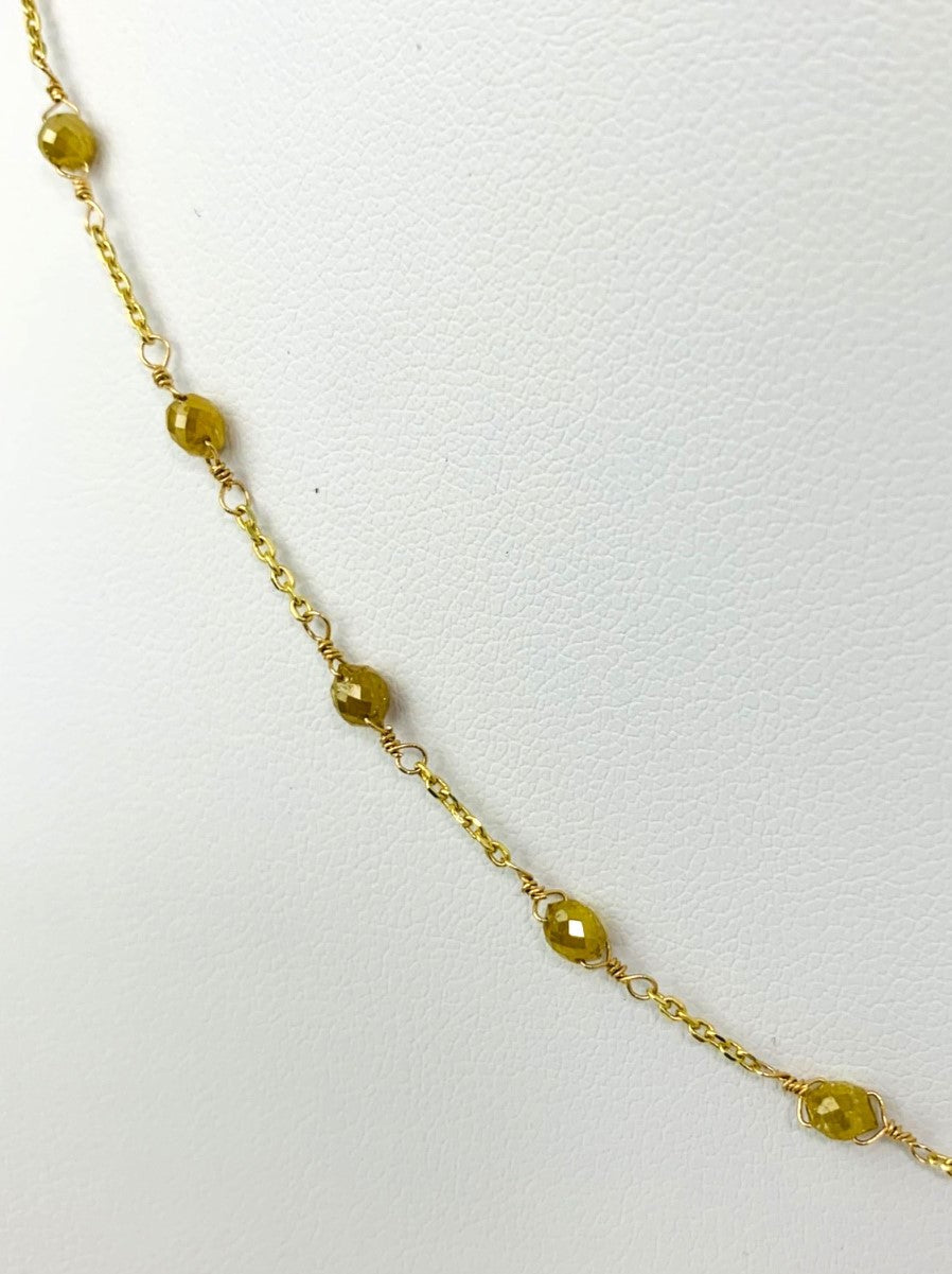 18"-19" Yellow Diamond Station Necklace in 18KY - NCK-278-TNCDIA18Y-YL-18 5ctw