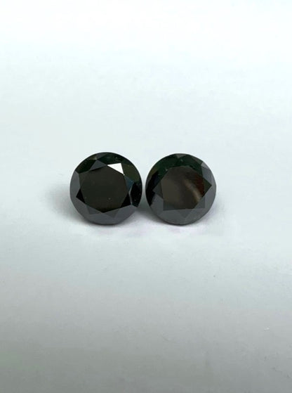 Pairs Of Round Black Diamond Full Cuts - 01418-01419