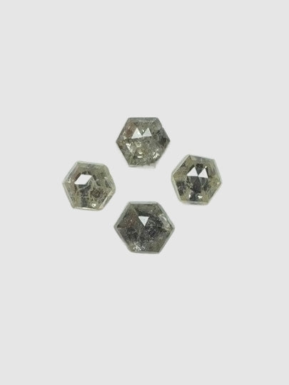 Parcel Of Hexagon Salt + Pepper Diamond Rose Cuts - 1.31cts - 01705