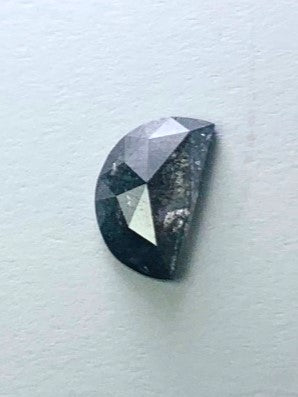 Half Moon Shape  Salt + Pepper Diamond Rose Cut - 1.5cts - 02223