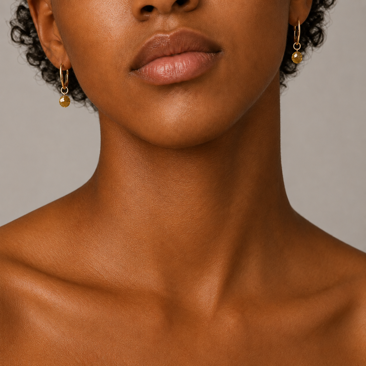 N A K E D Diamond Earrings in 14K - Rustic