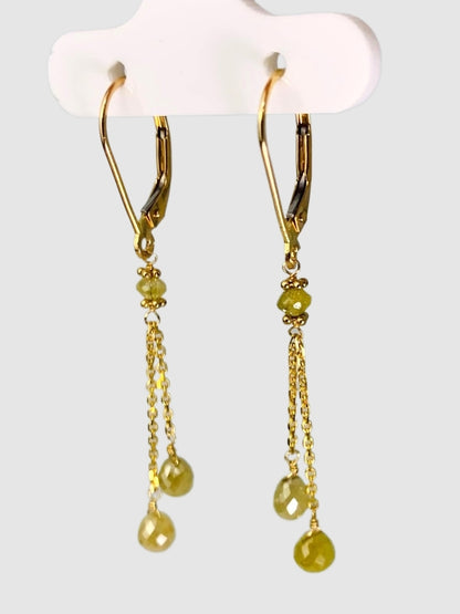 Lariat Earring With Yellow Diamonds in 14KY - EAR-066-2DTSDIA14Y-YL 2.6ctw