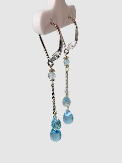 Blue Topaz Lariat Earrings in 14KW - EAR-100-LARGM14W-BT-MD-LT