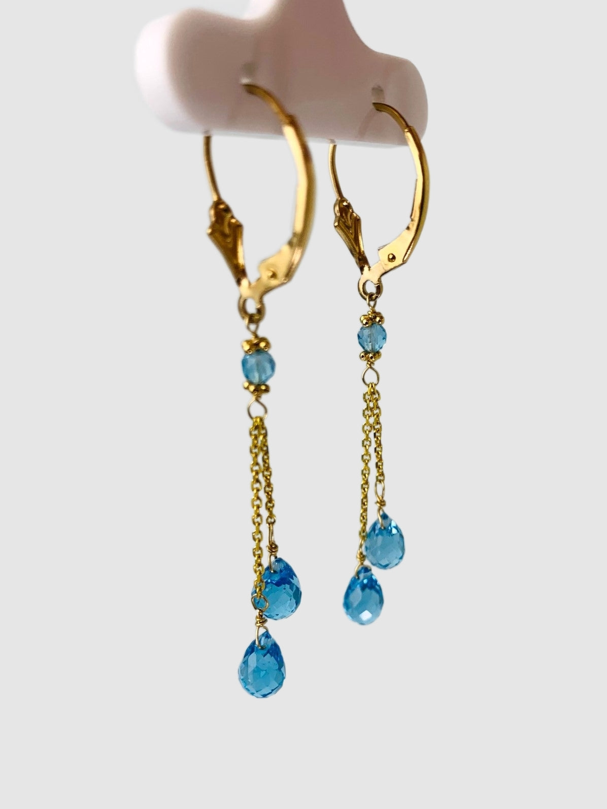 Blue Topaz Lariat Earrings in 14KY - EAR-100-LARGM14Y-BT-MD-DK