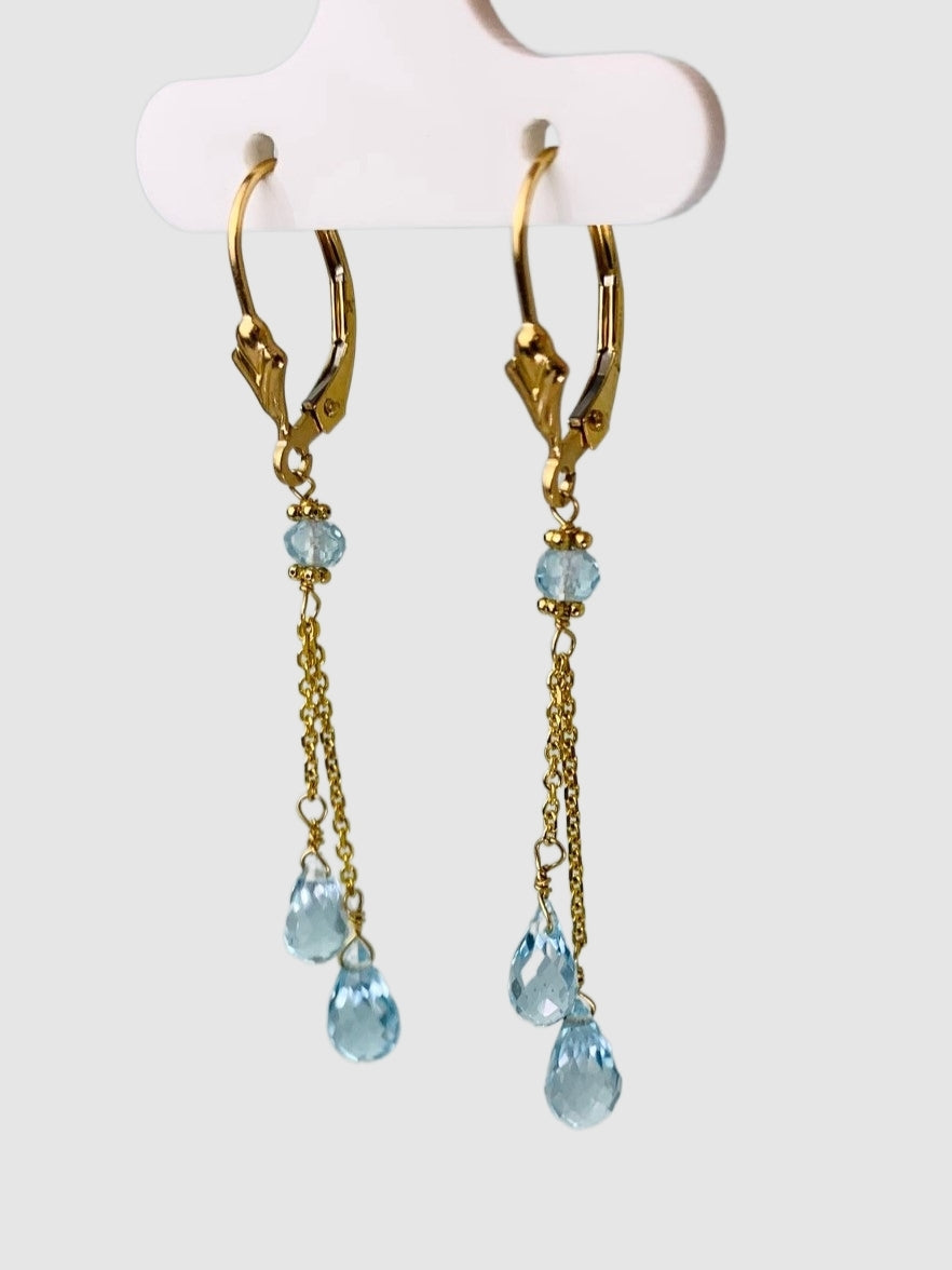 Blue Topaz Lariat Earrings in 14KY - EAR-100-LARGM14Y-BT-MD-LT