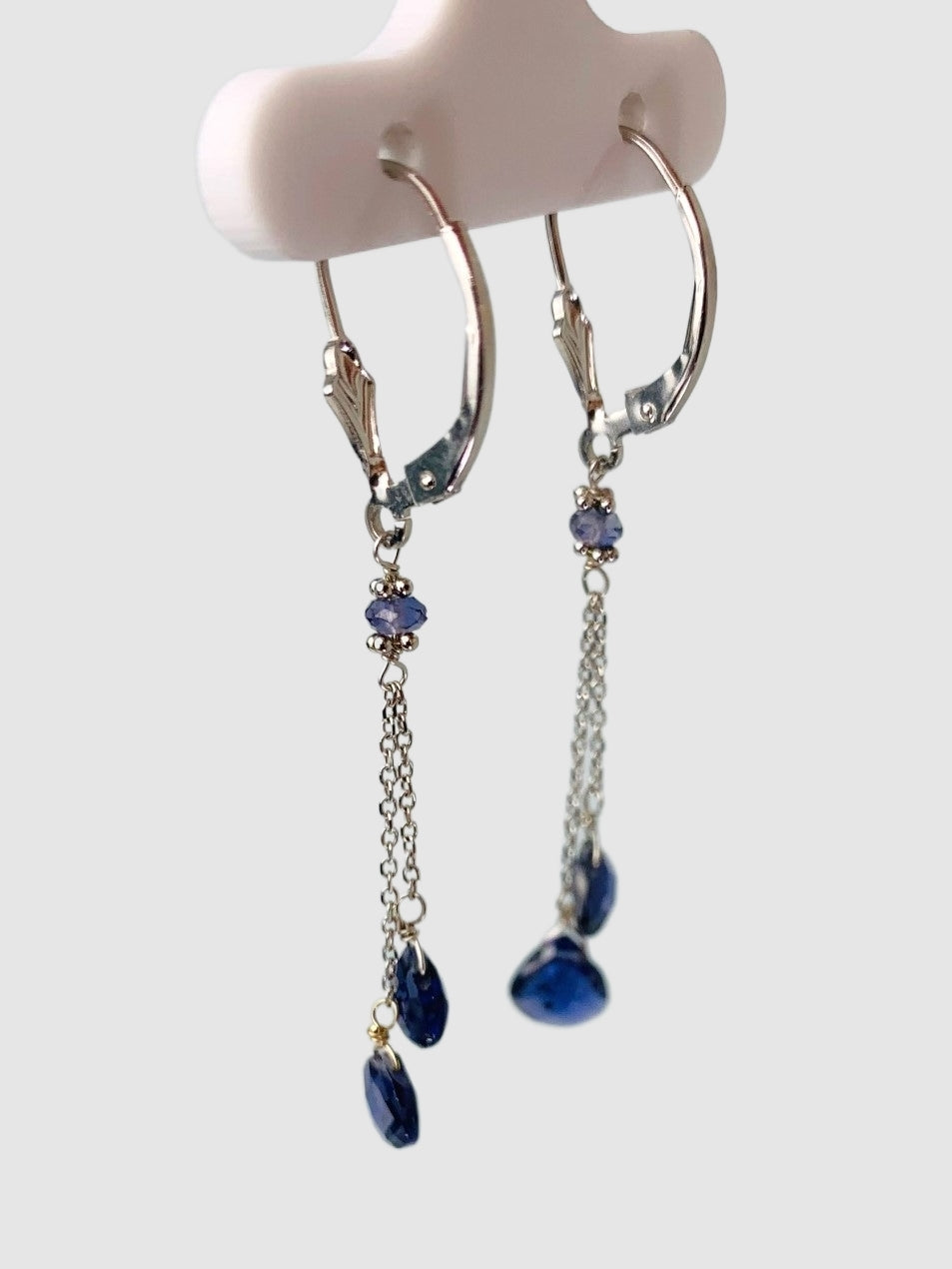 Iolite Lariat Earrings in 14KW - EAR-107-LARGM14W-IO