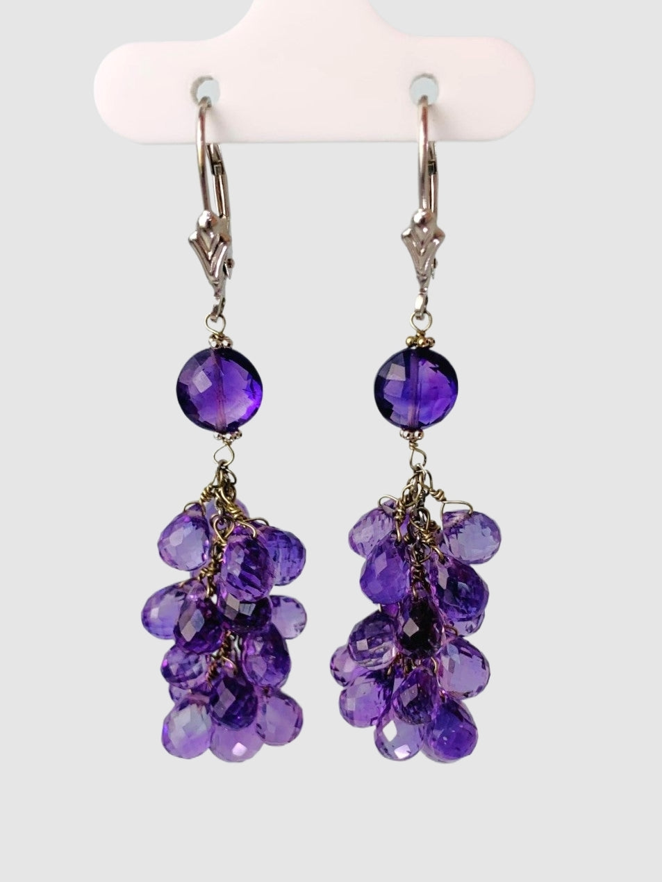 Amethyst Tassel Earrings in 14KW - EAR-186-TASGM14W-AMY