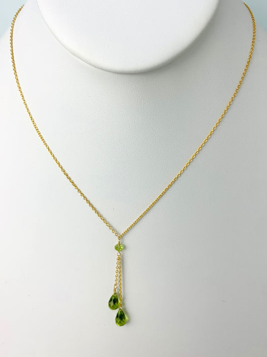 16" Peridot Lariat Necklace in 18KY - NCK-020-LARGM18Y-PDT-16