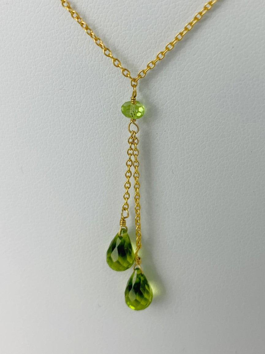16" Peridot Lariat Necklace in 18KY - NCK-020-LARGM18Y-PDT-16