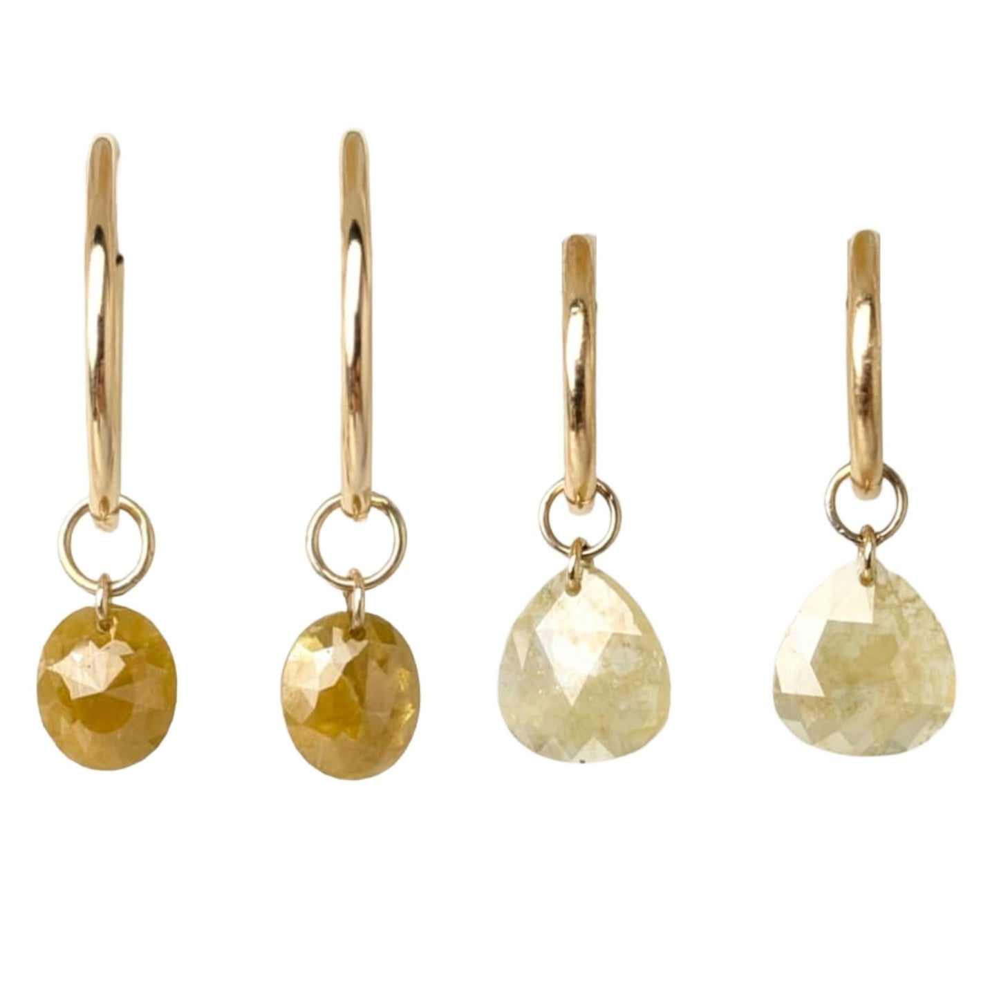 N A K E D Diamond Earrings in 14K - Rustic