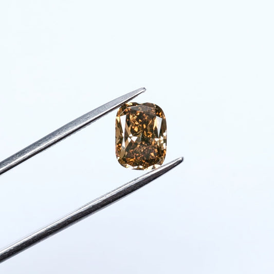 Cushion Cut Orangy Brown Diamond Full Cut -2.03cts - 06123