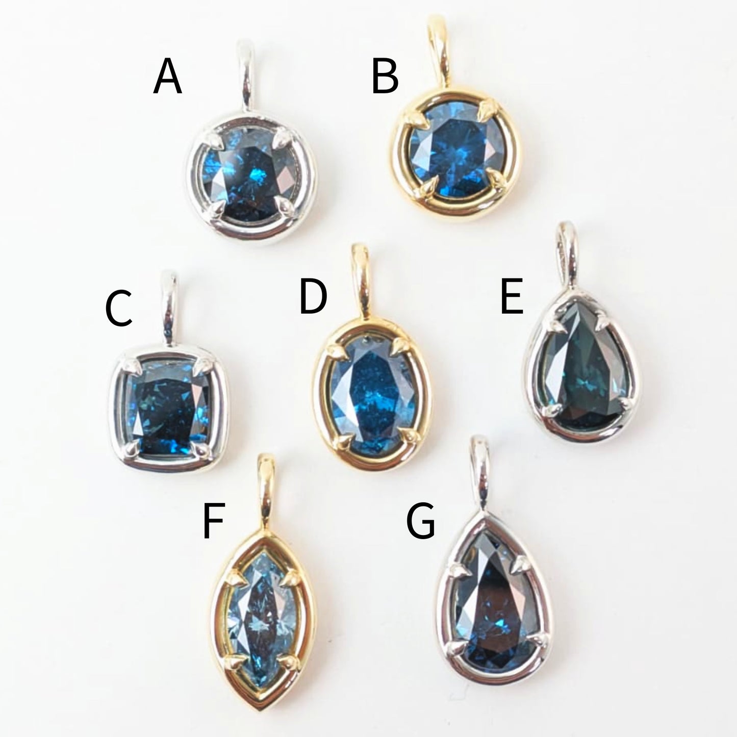 1.00ct Blue Diamond Solstice Pendants