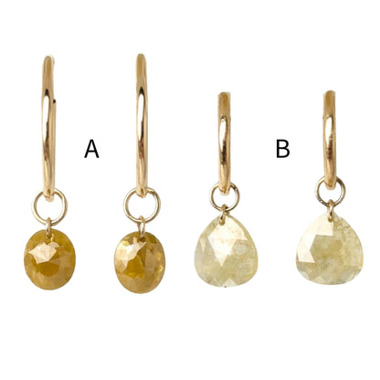 N A K E D Diamond Earrings in 14K - Rustic