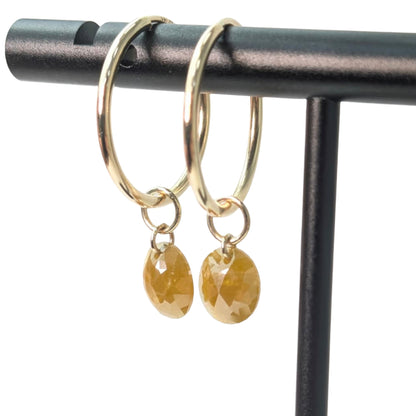 N A K E D Diamond Earrings in 14K - Rustic